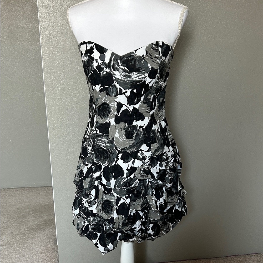 Ruby Rox Black and White Strapless Dress